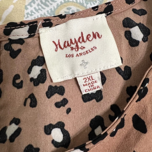 Tiered Dress Animal Print Hayden 2XL Short Sleeve Asymmetrical - Picture 2 of 6